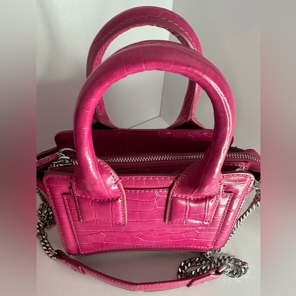 Zara Pink Crocodile crossbody top handle bag - Picture 2 of 7